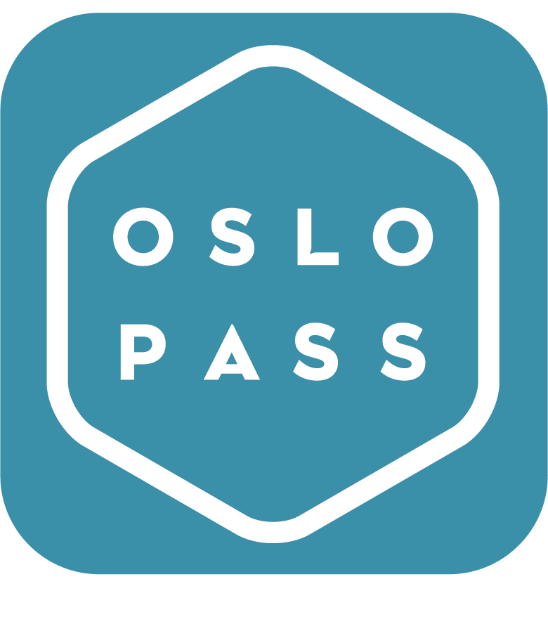 Hexagonal logo with 'Oslo Pass' text on blue background.